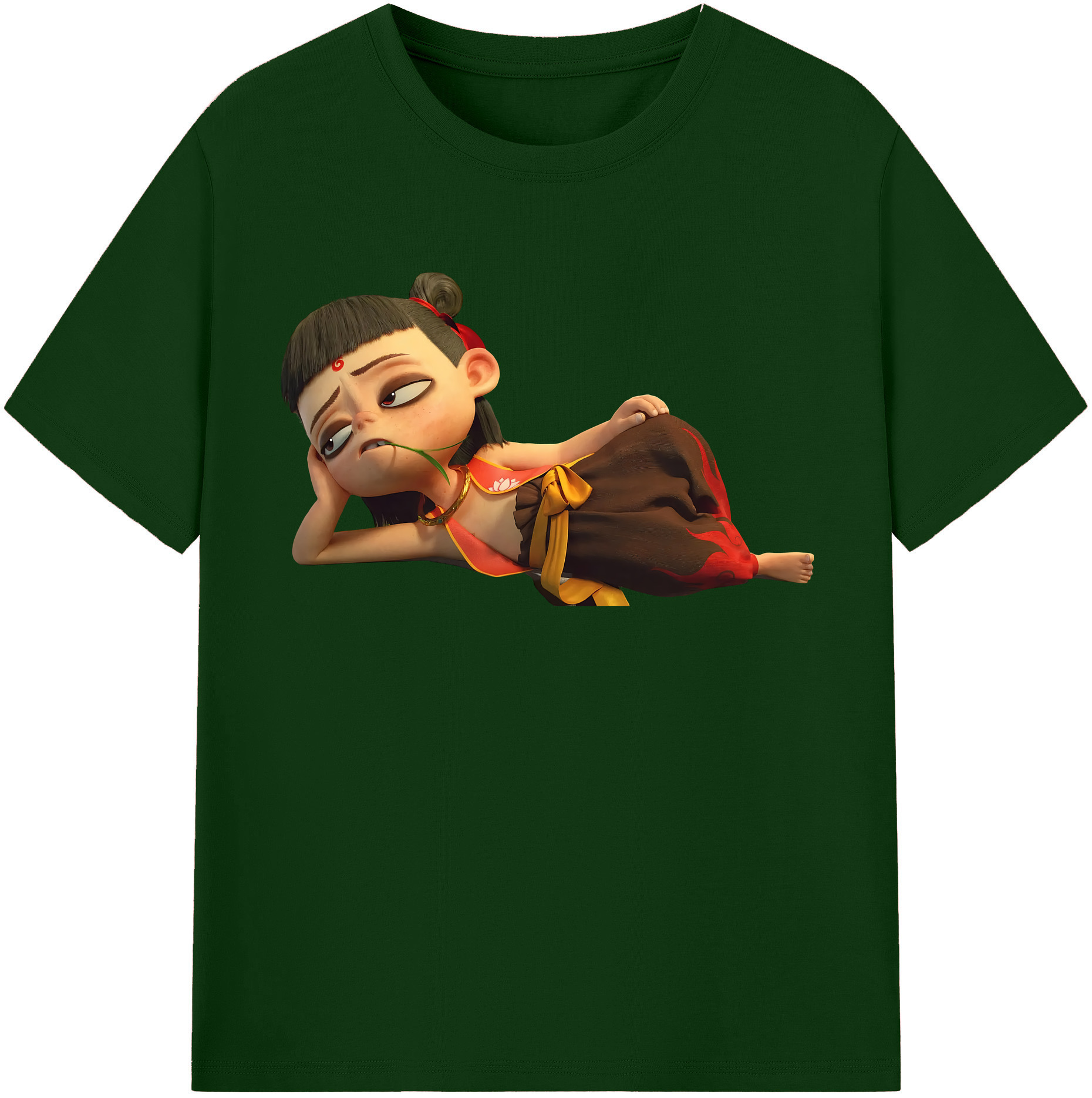 （画像用） Ne Zha 2 ナタ 魔童の大暴れ 綿100％半袖Tシャツ（フロントプリント）